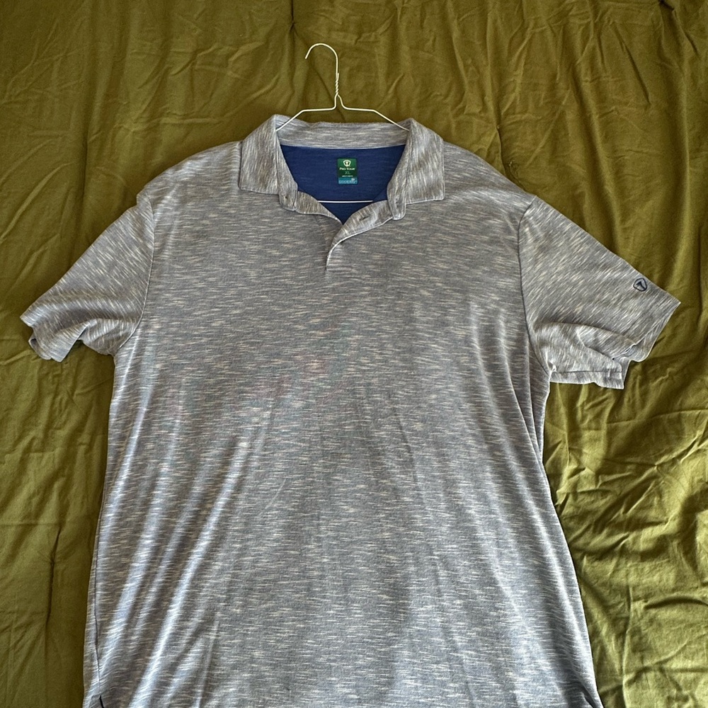 Men's Purple and White Patterned Polo Shirt